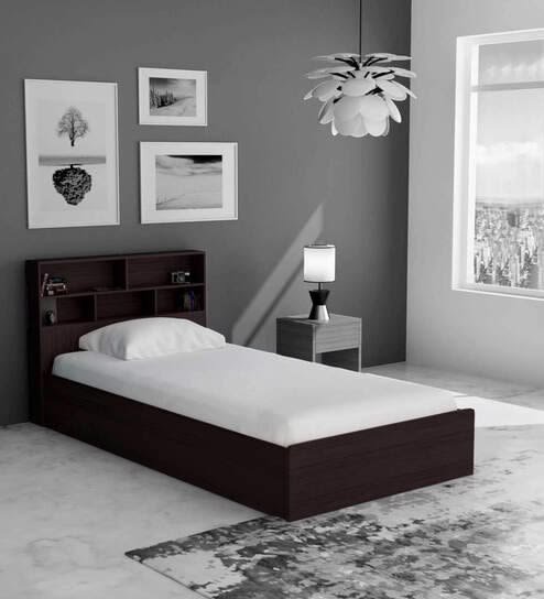 Teakwood heard board stroage single bed